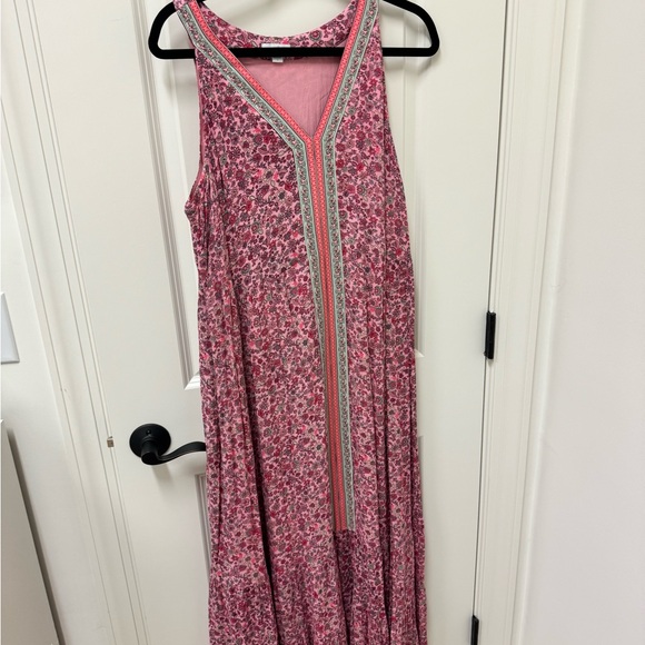 J Jill midi dress size L - super fun clouds & flattering stripe!! - Picture 1 of 1